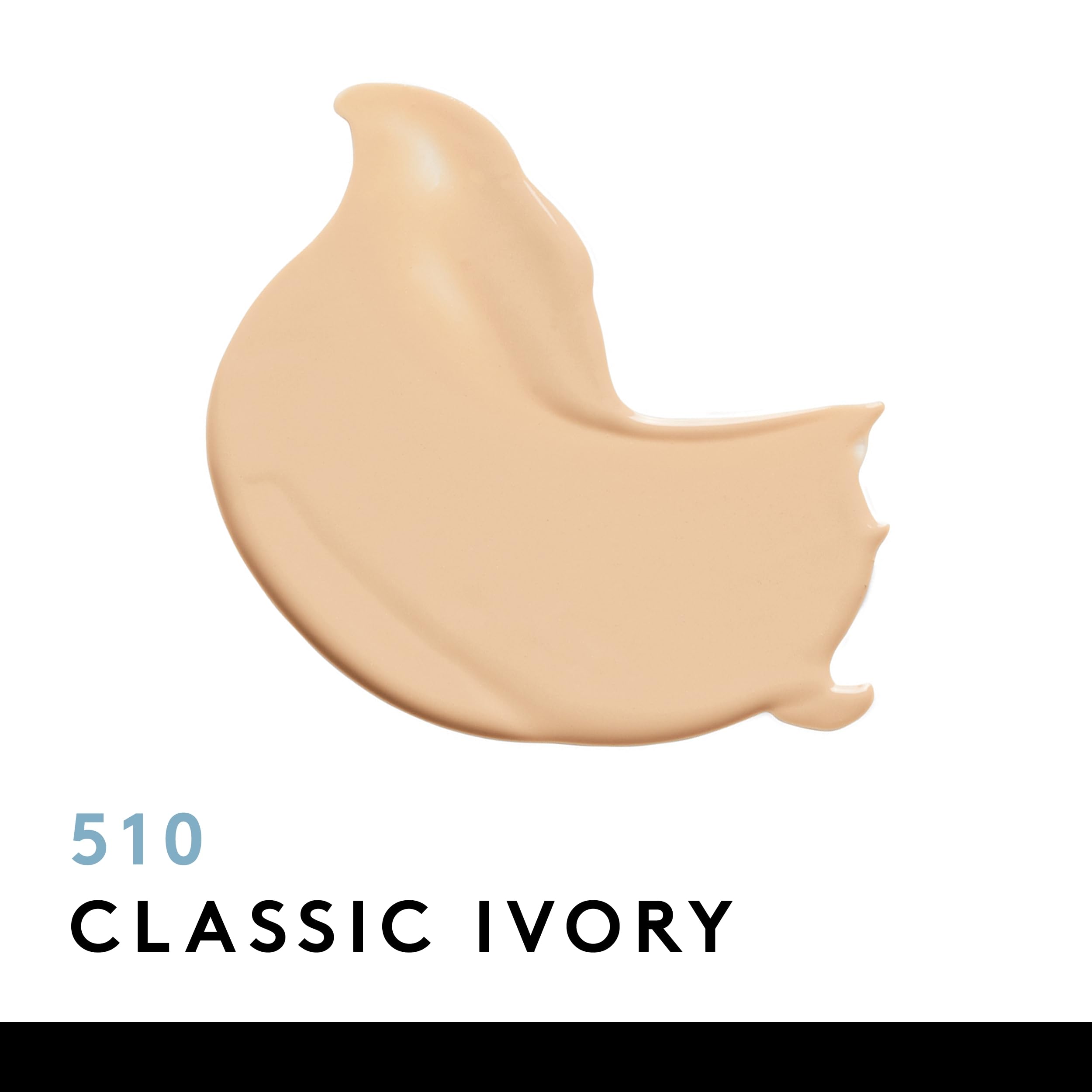 CoverGirl Clean Matte foundation swatch in Classic Ivory showing smooth, even coverage.