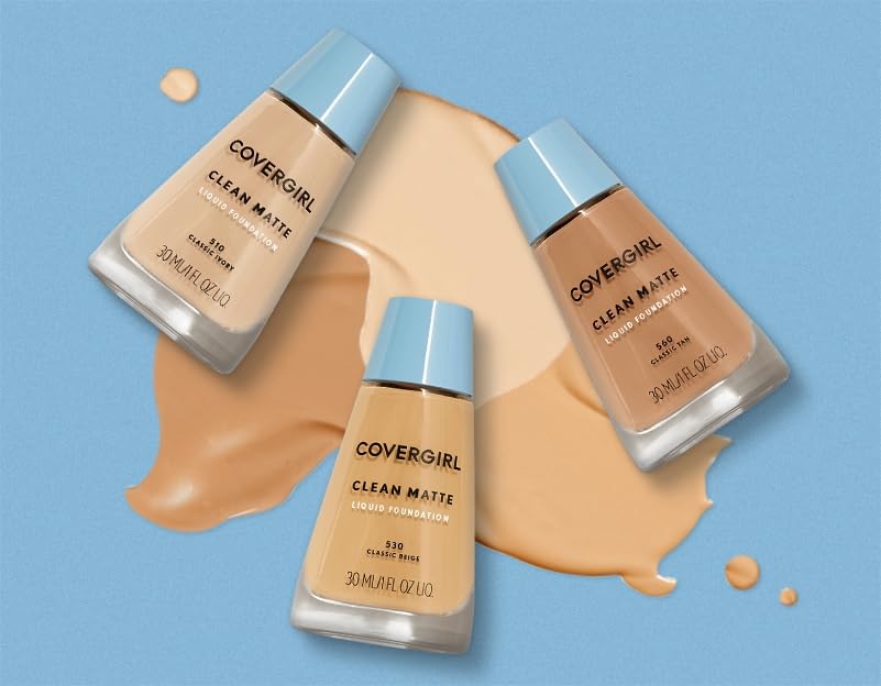 CoverGirl Clean Matte foundation packaging variation image for different retailers.