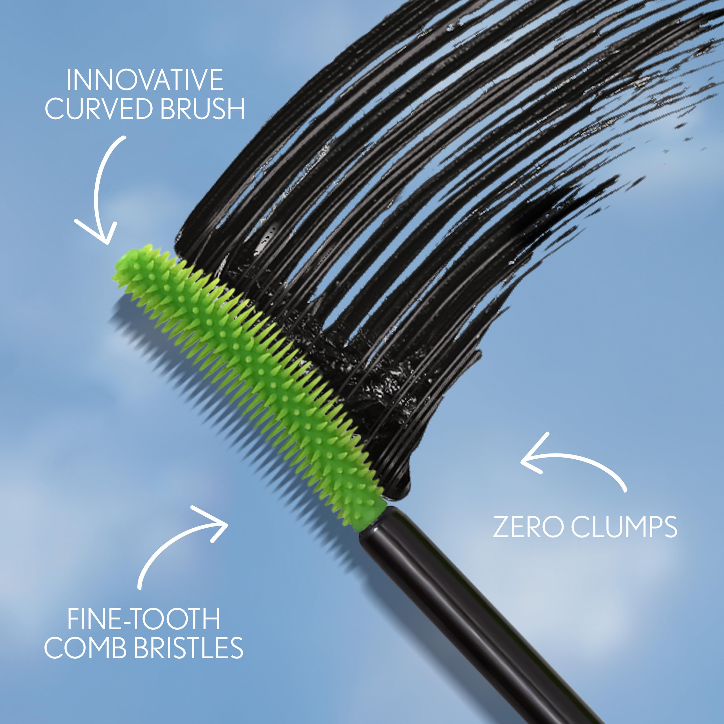 CoverGirl Clump Crusher long-wear mascara finish for all-day wear.