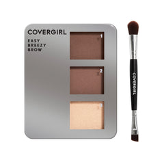 CoverGirl Easy Breezy Brow Powder Kit palette with three brow shades for precise, natural brow filling