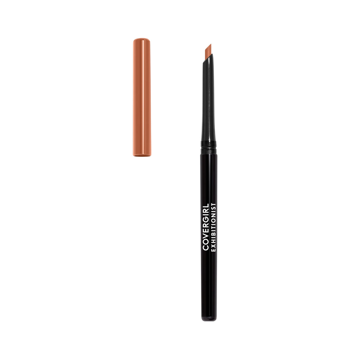 COVERGIRL Exhibitionist Lip Liner Caramel Nude 205 swatch shows rich color and precise edge.