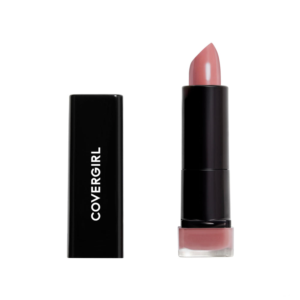 CoverGirl Exhibitionist Lipstick Sultry Sienna swatch showing warm color payoff.