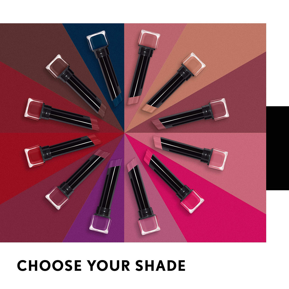 CoverGirl Exhibitionist Ultra Matte Lipstick High Roller moisture-boost hint on lips