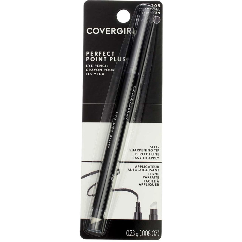 CoverGirl Charcoal self-sharpening eyeliner pencil with blending tip for precise lines.