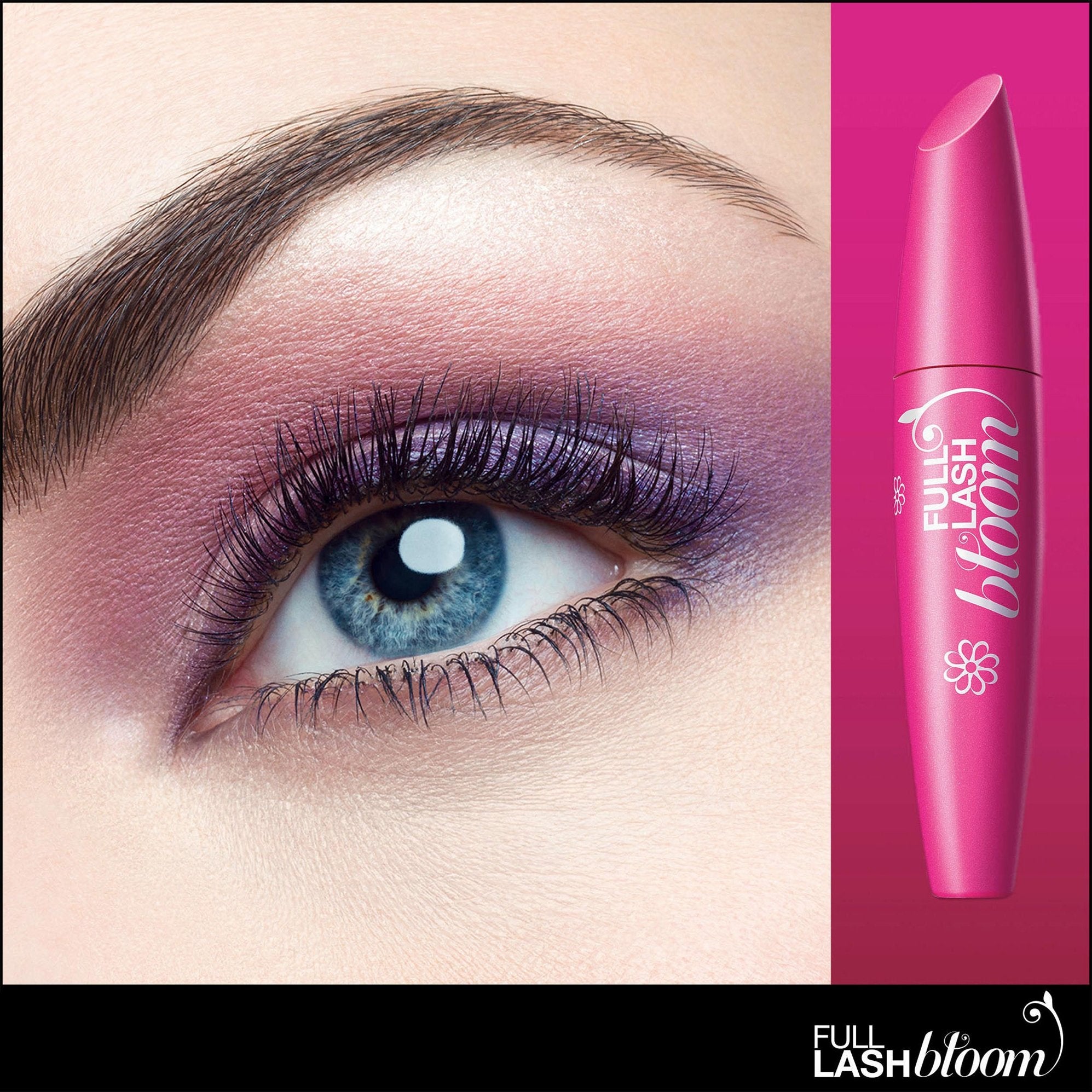 CoverGirl Full Lash Bloom wand close-up highlighting lengthening formula.