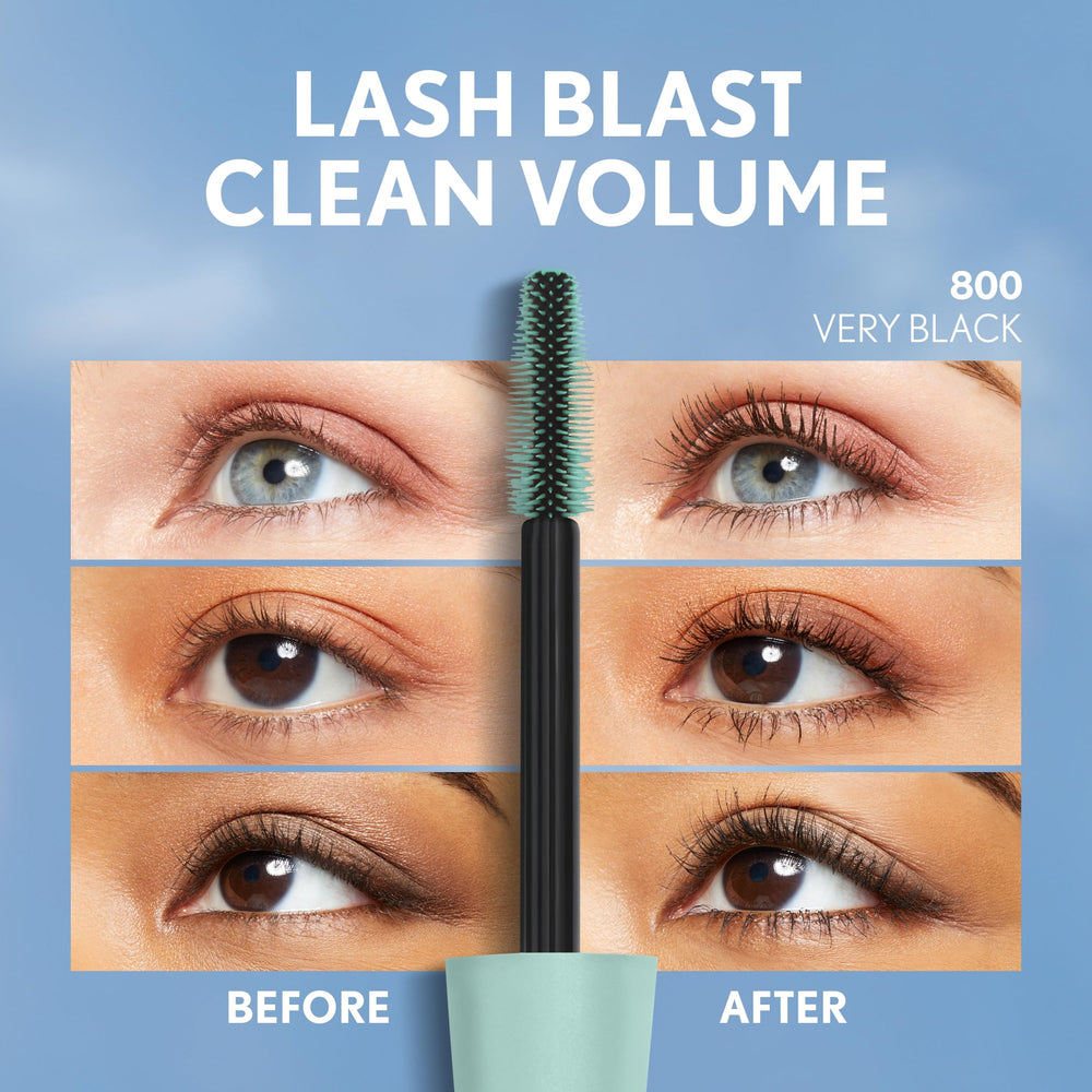 Cruelty-free Leaping Bunny logo on CoverGirl Lash Blast Clean Volume Mascara packaging.