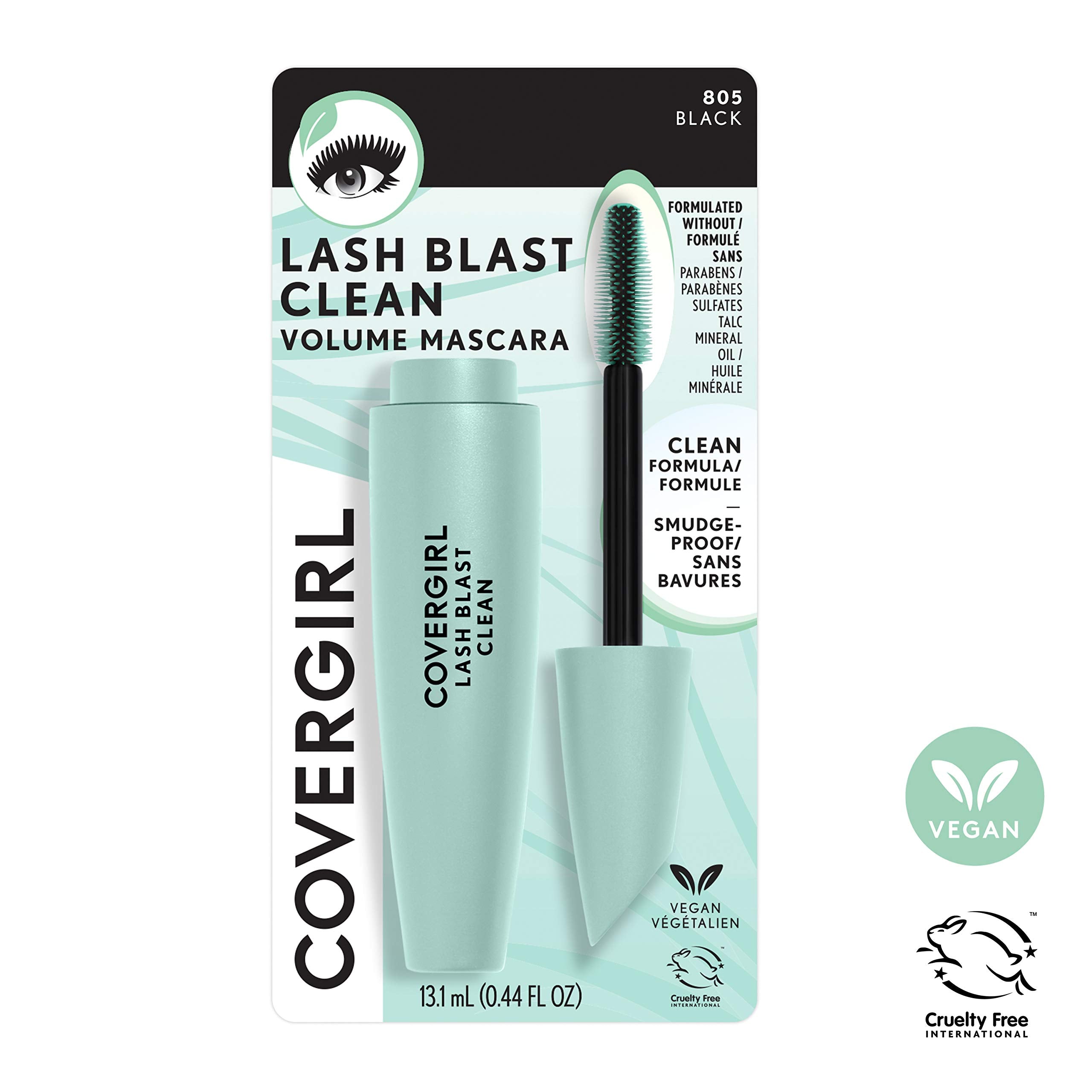 Lashes coated with CoverGirl Lash Blast Clean Volume Mascara showing smooth, even wear.