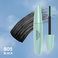 Mascara wand applying CoverGirl Lash Blast Clean Volume Mascara on lashes for bold volume.