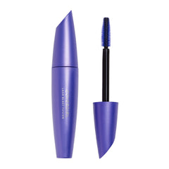 COVERGIRL Lash Blast Fusion brown mascara tube and wand close-up showing lengthening potential