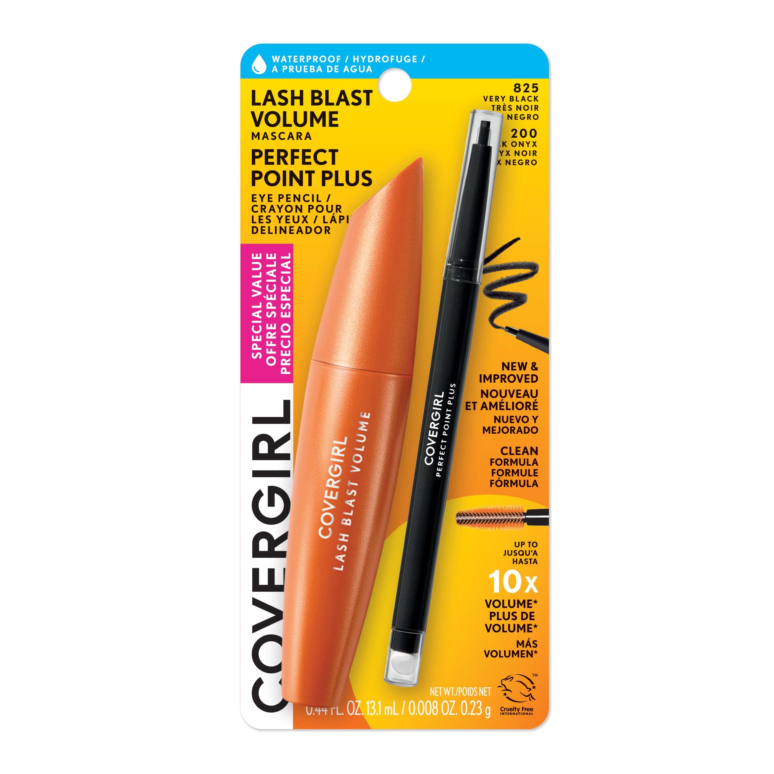 CoverGirl Lash Blast waterproof mascara bottle showing mega volume potential