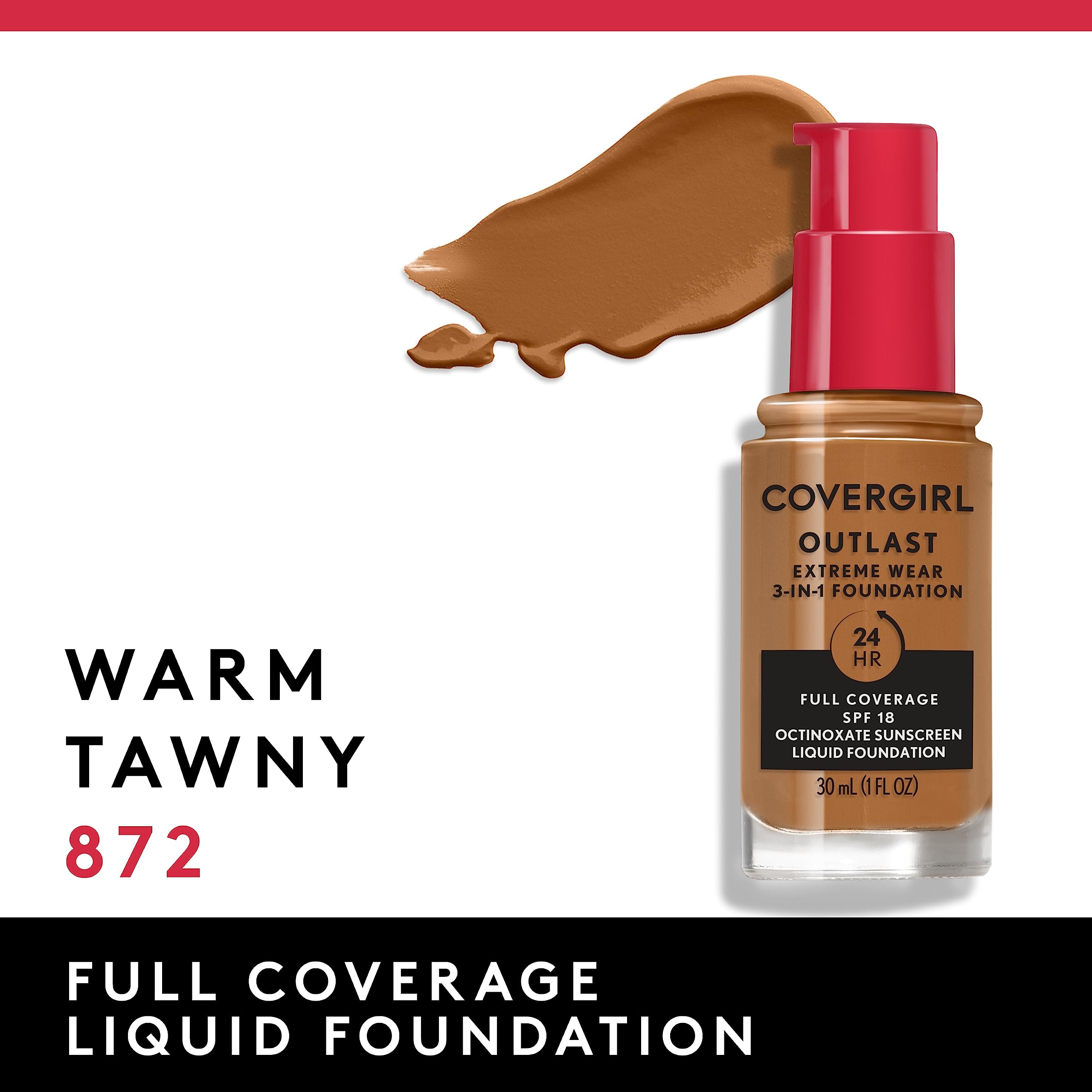Covergirl Outlast Extreme Wear bottle dispense highlights easy, precise application.