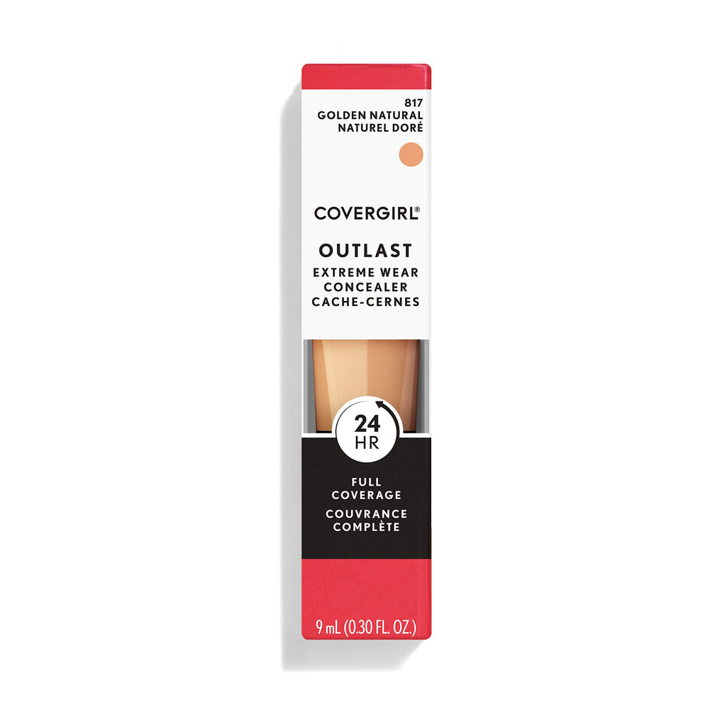 CoverGirl Outlast Concealer swatch showing Golden Natural 817 shade for even skin tone