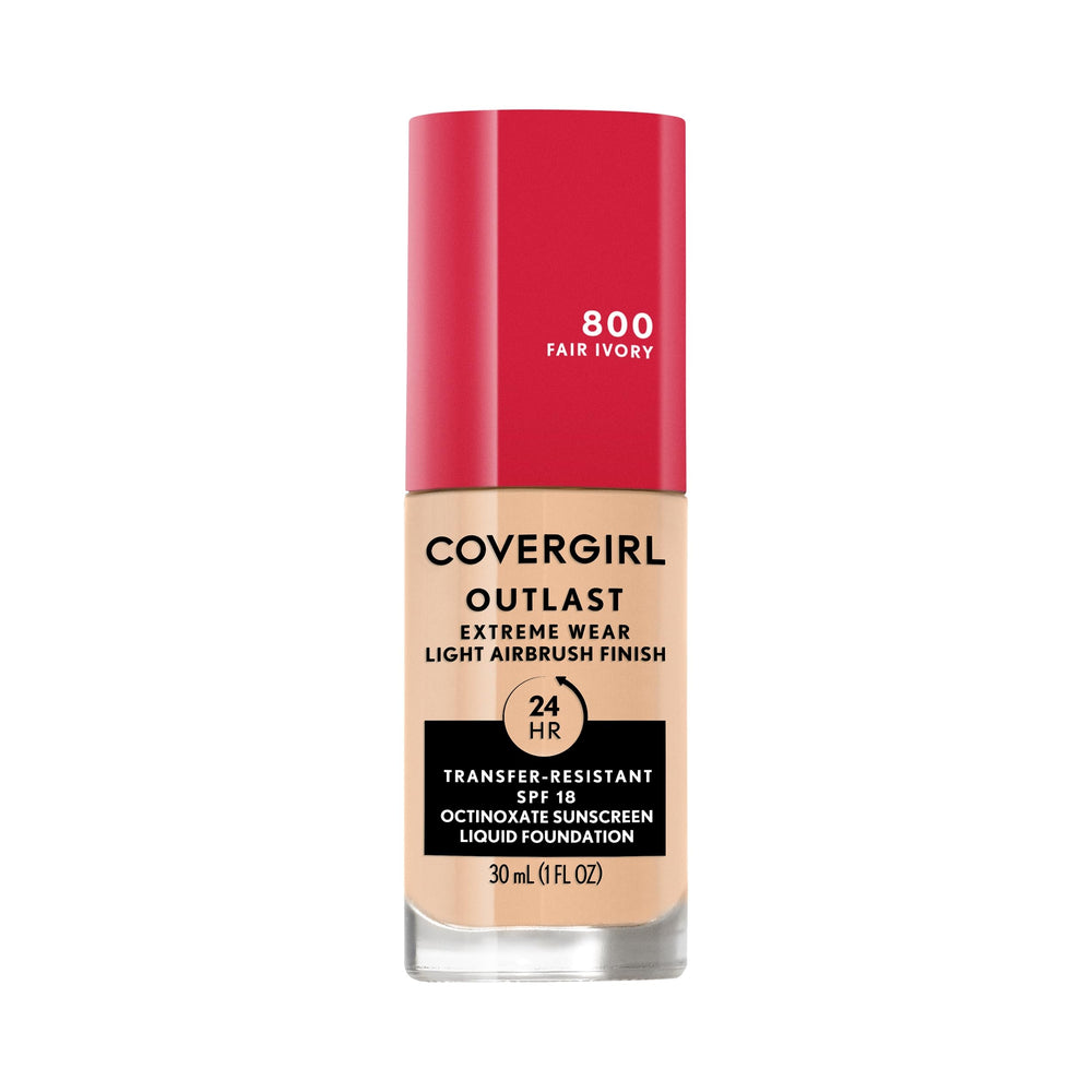 Covergirl Outlast Extreme Wear foundation bottle showing long-lasting coverage