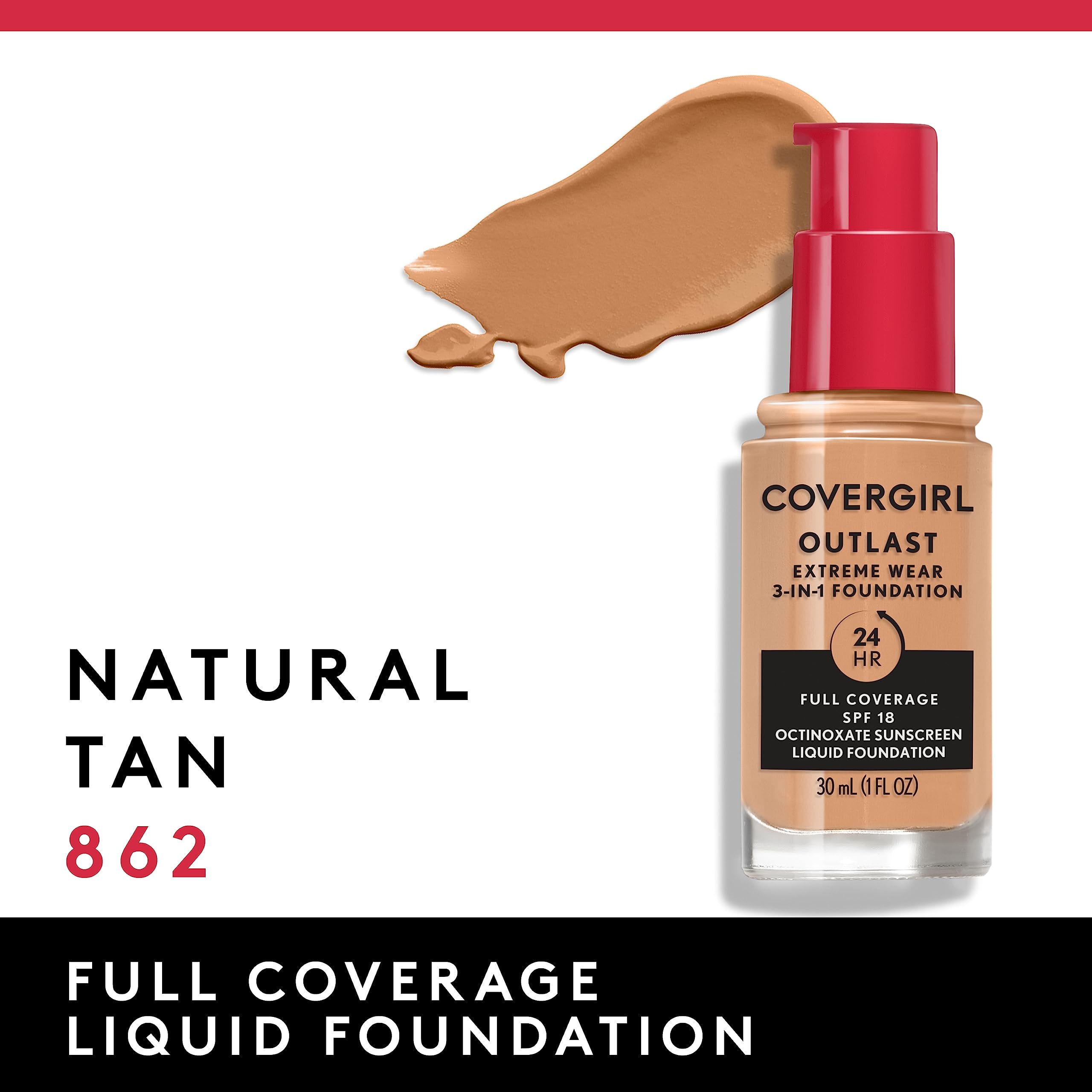 Covergirl Outlast Extreme Wear SPF 18 label photo signals sun protection in a daily makeup routine