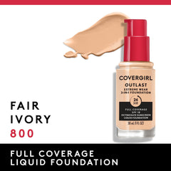 SPF 18 label on Covergirl Outlast Extreme Wear foundation
