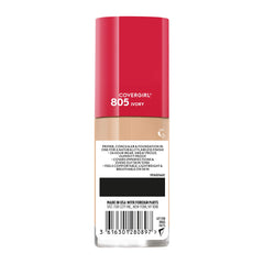 CoverGirl Outlast Extreme Wear SPF 18 packaging emphasizes sun protection during daily routines