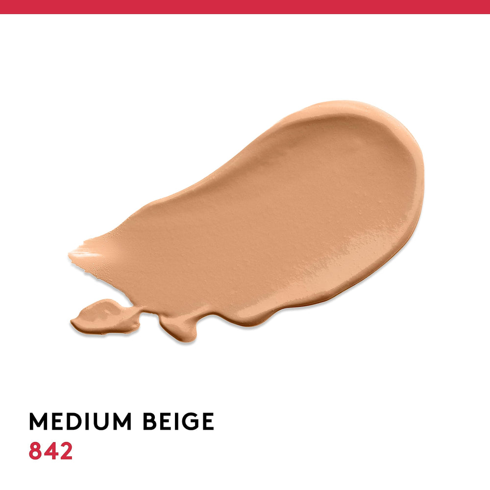 Covergirl Outlast Extreme Wear swatches show true shade match in medium beige.