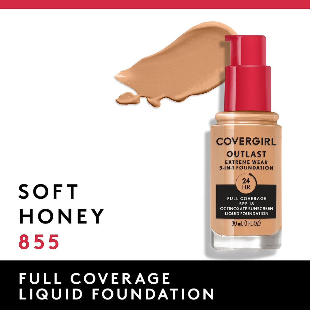 Close-up of the lightweight texture blending into the skin with Covergirl foundation.