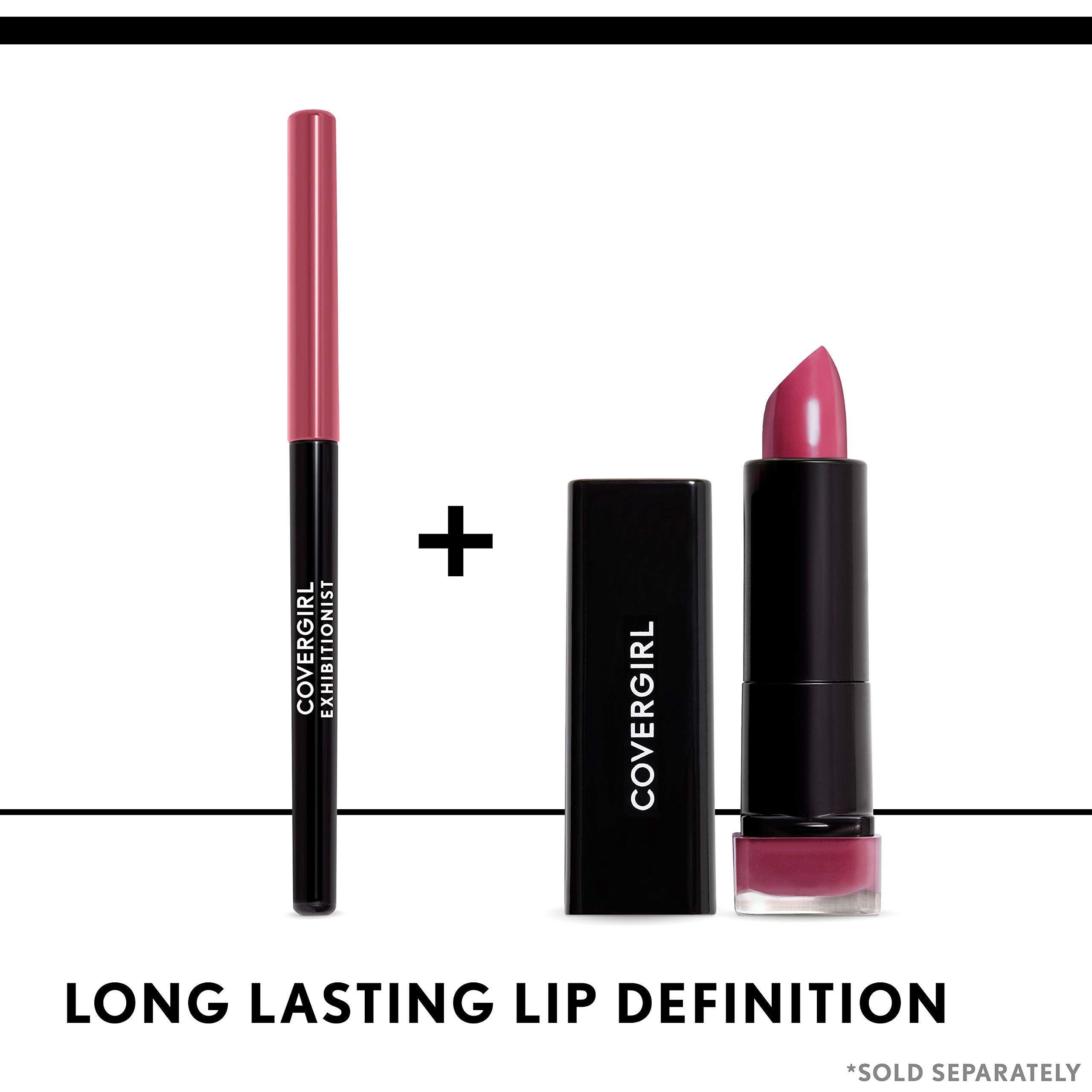 CoverGirl lipstick tube packaging close-up highlighting sleek design and ease of use.