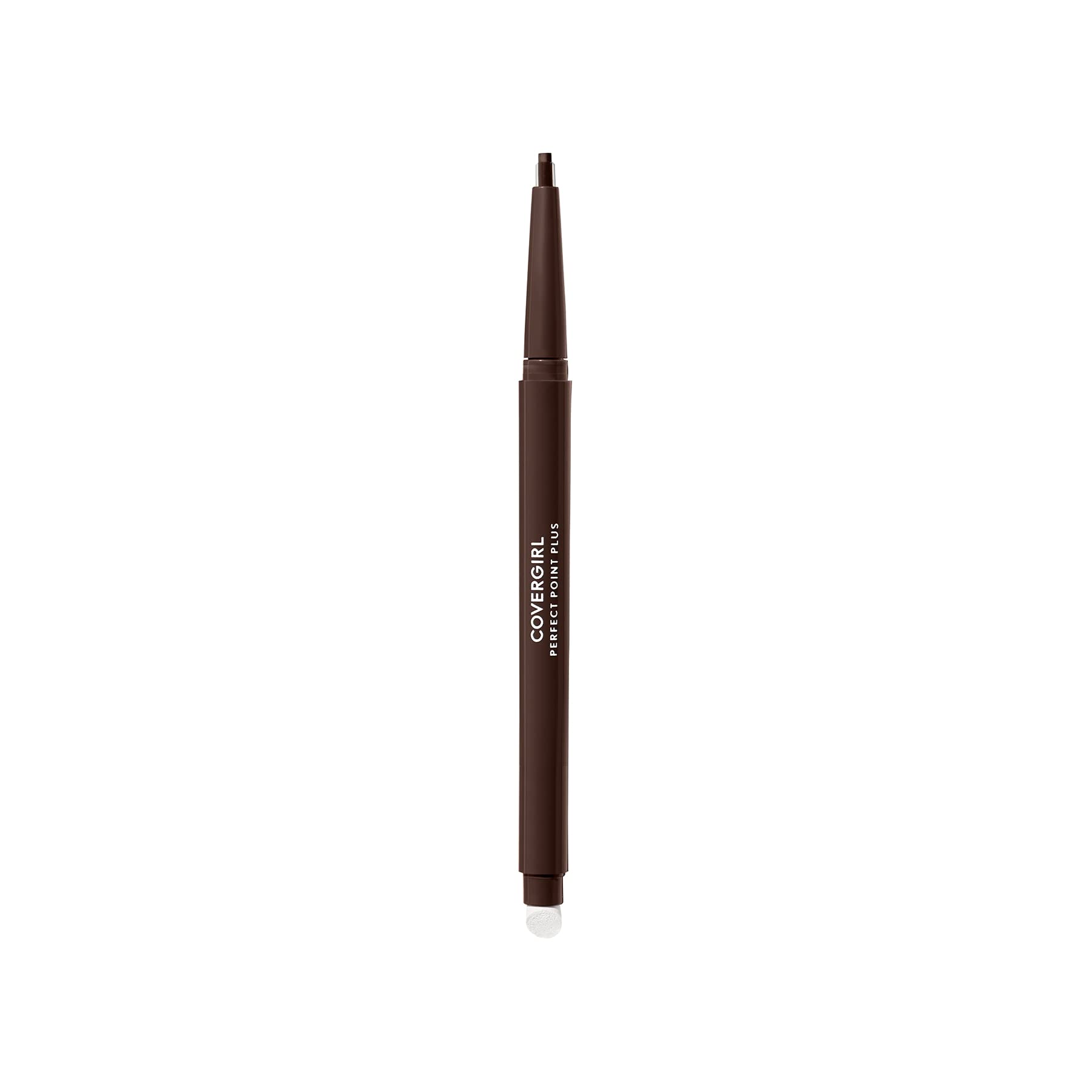 CoverGirl Perfect Point Plus Eyeliner Espresso shown with precise micro-point for clean lines.