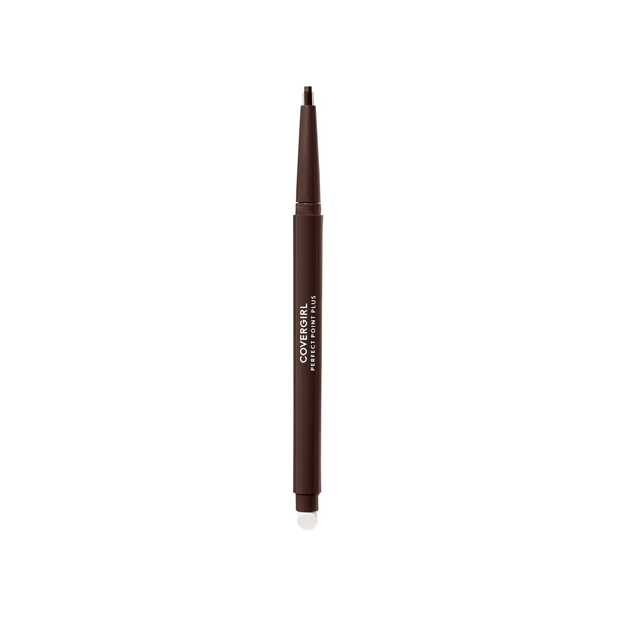 CoverGirl Perfect Point Plus Eyeliner Espresso shown with precise micro-point for clean lines.