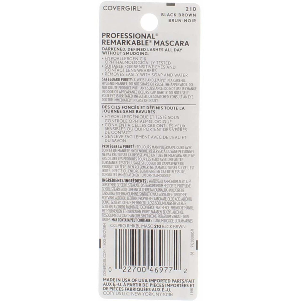 CoverGirl Remarkable Mascara wand in action suggests smooth lash separation