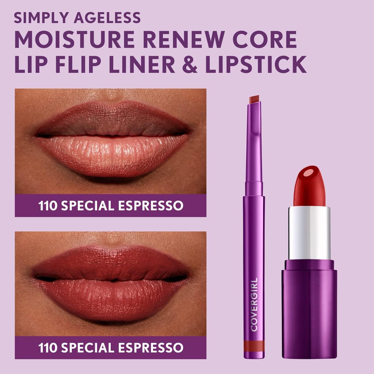 CoverGirl Simply Ageless Lip Flip Liner with Hyaluronic Complex nourishes while you define