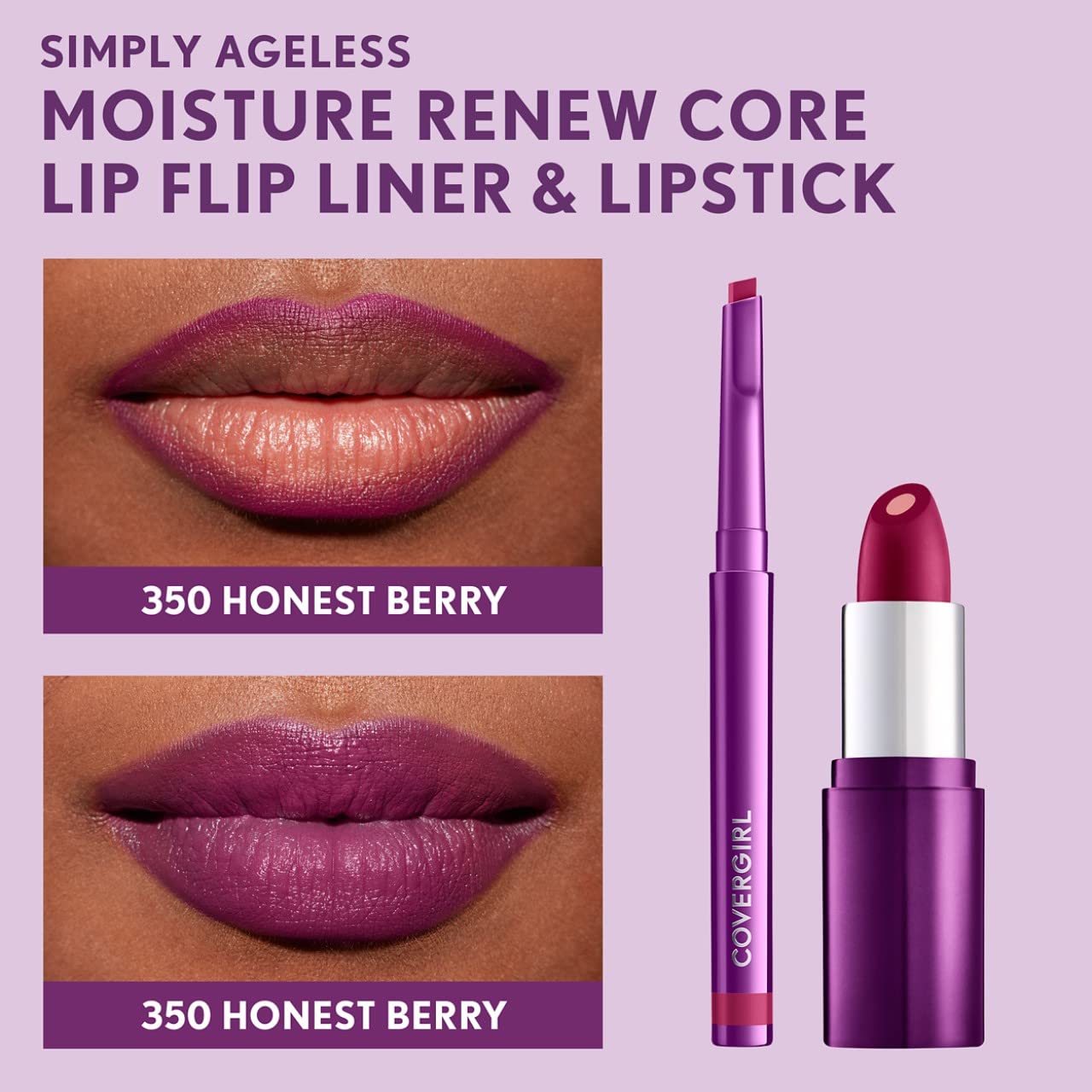 COVERGIRL Simply Ageless Lip Flip Liner with Hyaluronic Complex hydrates while defining.