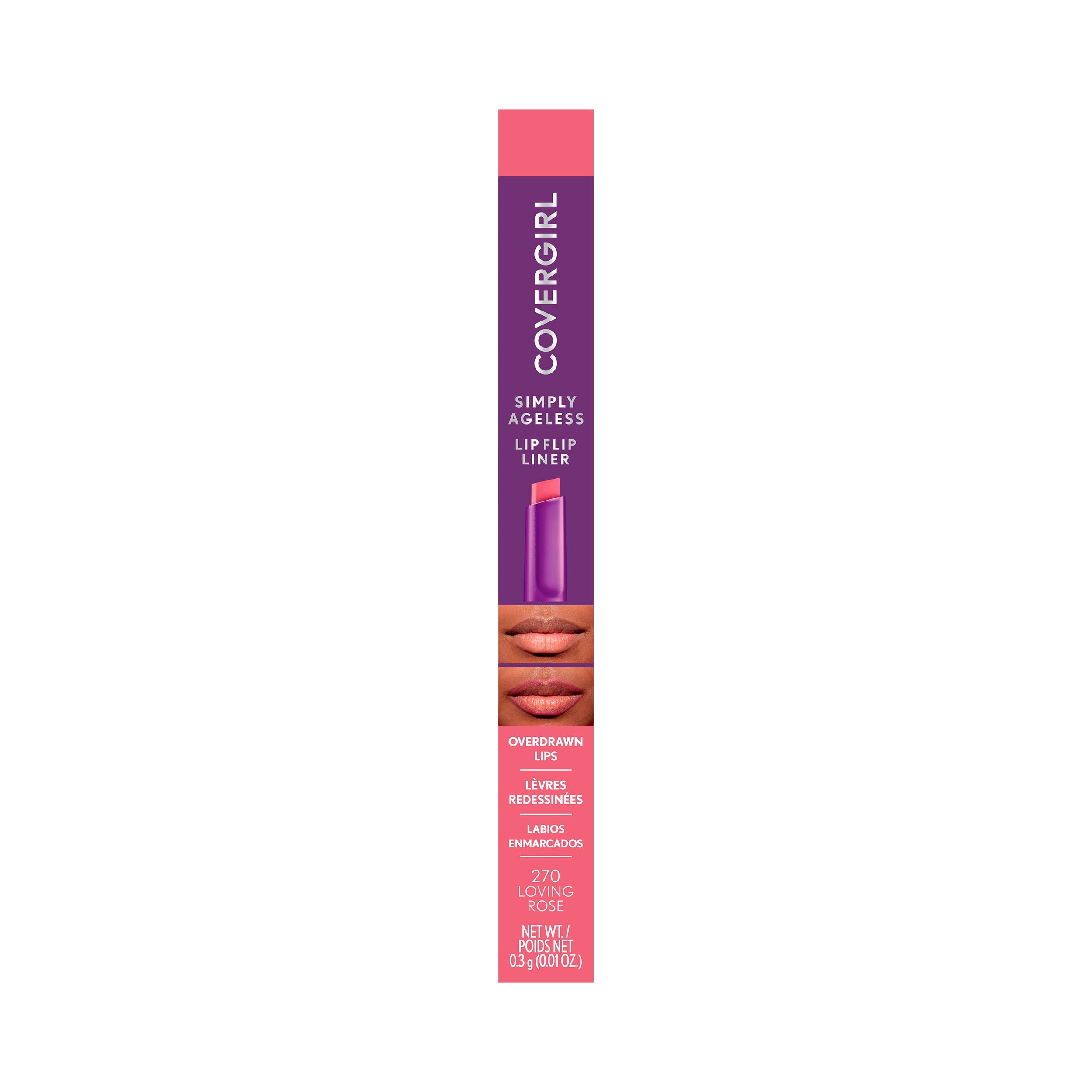 CoverGirl Simply Ageless Lip Flip Liner retractable tip enables quick lip shaping