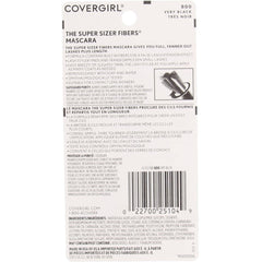 Close-up of COVERGIRL Super Sizer Fibers lashes showing extended length.