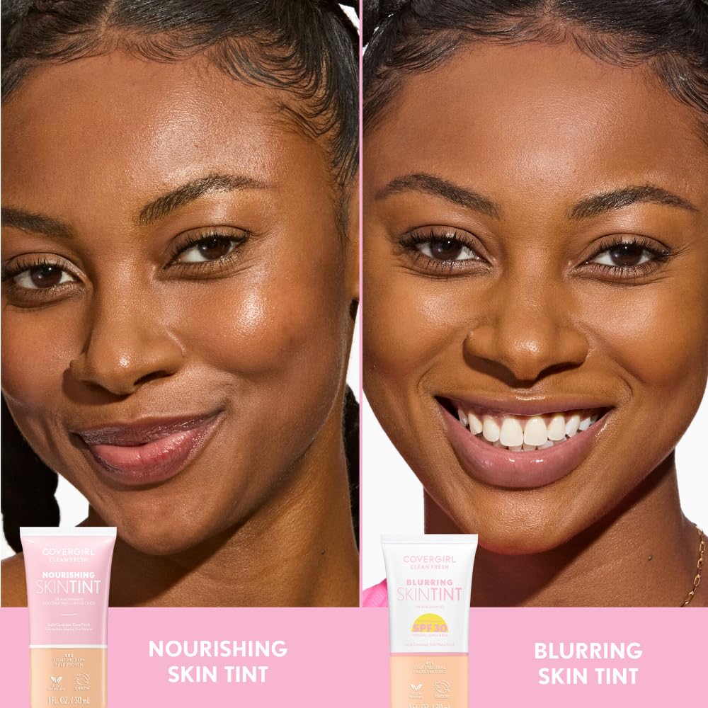 CoverGirl Clean Fresh Blurring Skin Tint texture swirl demonstrates even coverage.