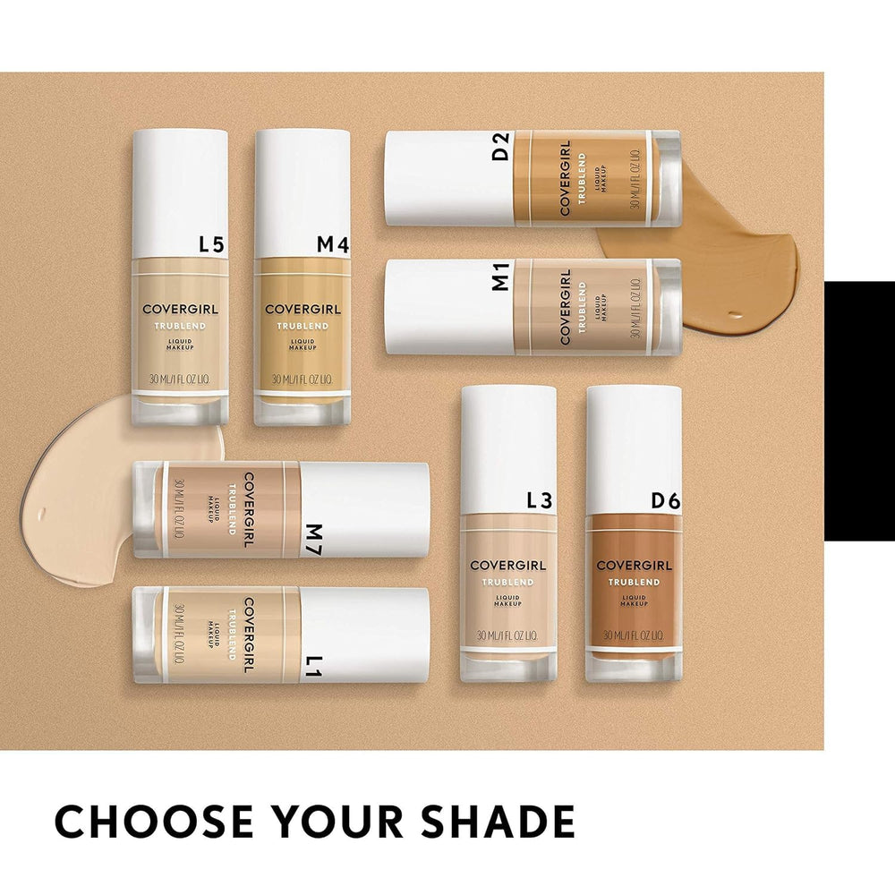 CoverGirl truBLEND Liquid Foundation packaging variant signals portable, travel-friendly design