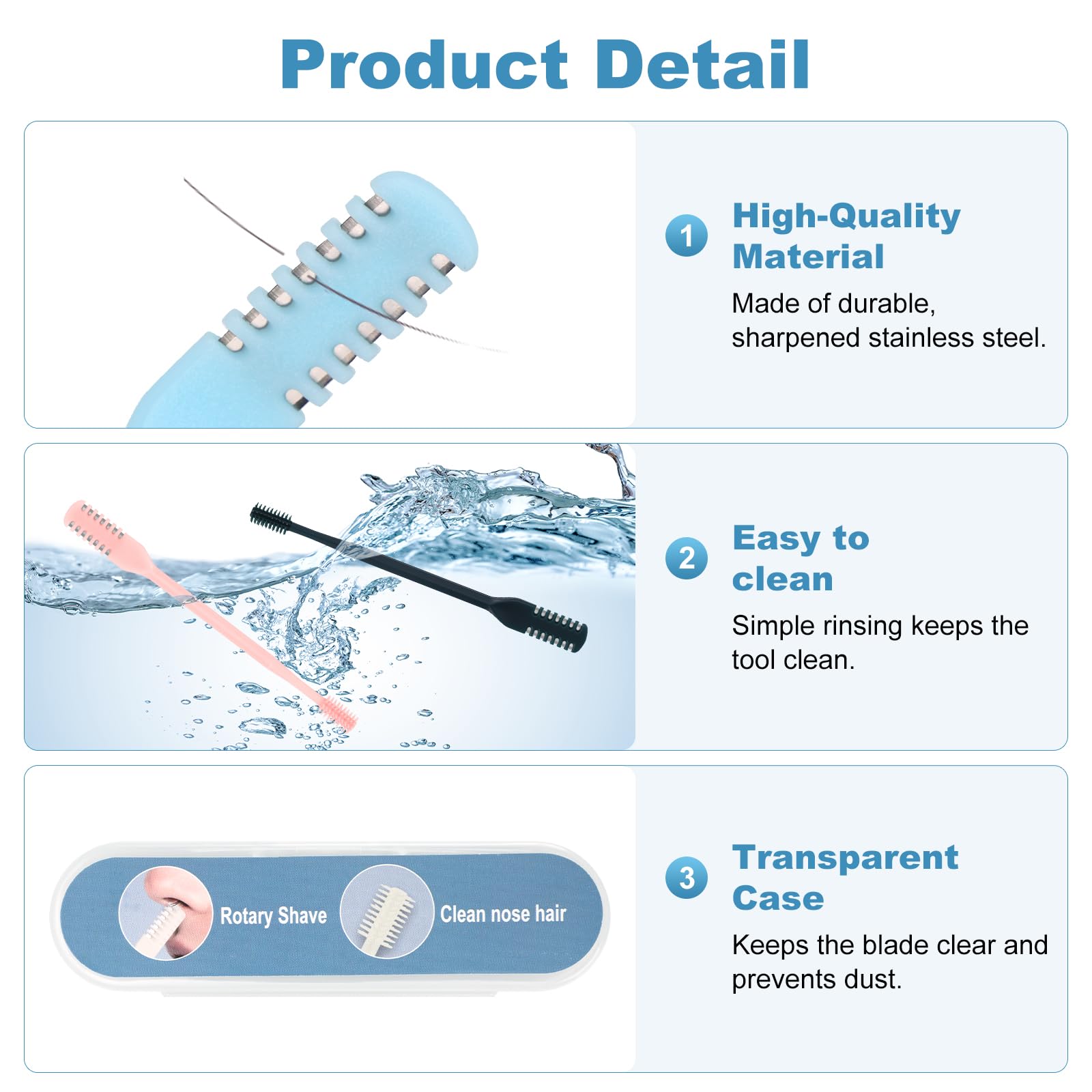 Covitkan nasal hair trimmer with comb guard protects nostrils during use.