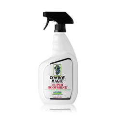 Cowboy Magic Super Body Shine bottle pour for quick grooming shine.