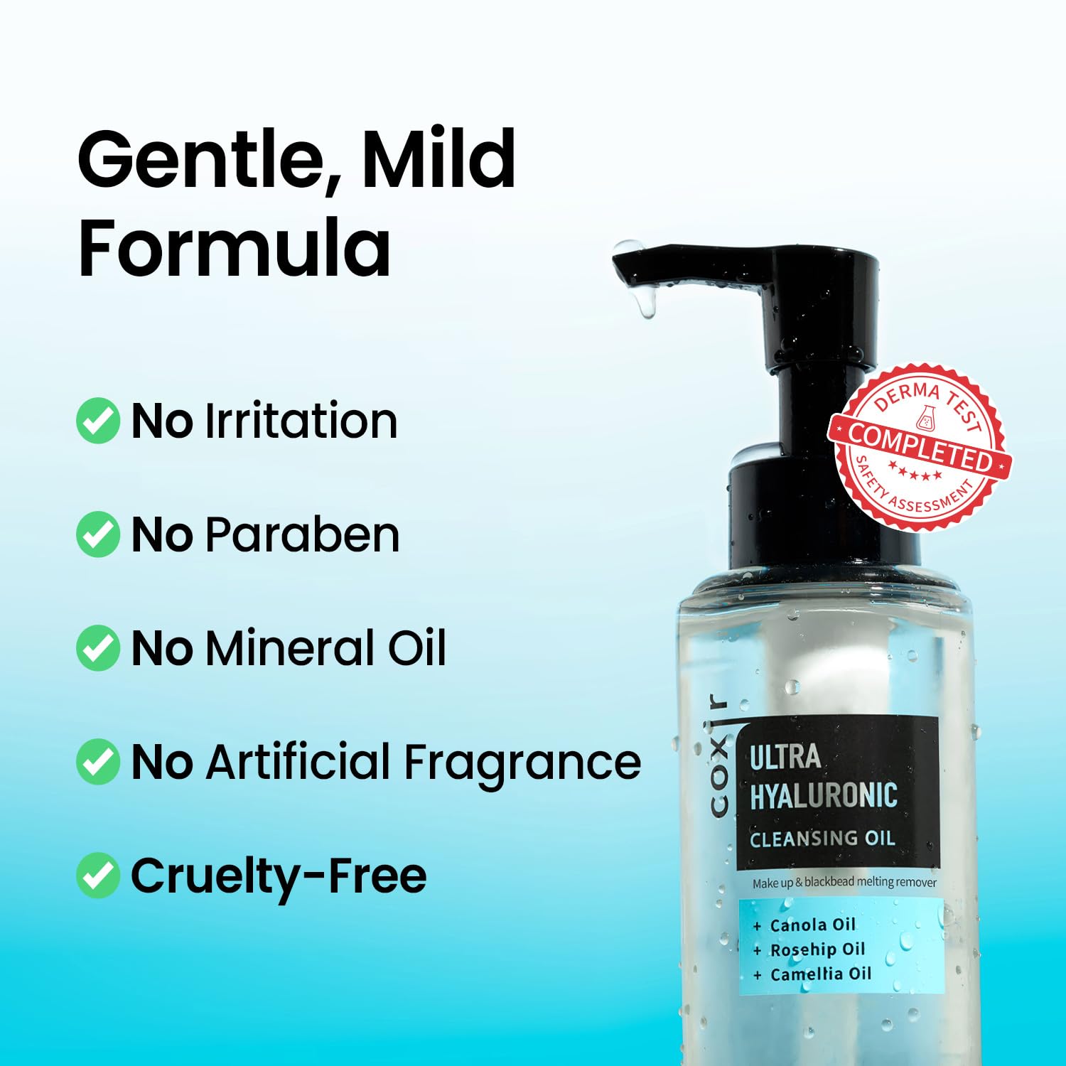 Plant based oil complex in Coxir cleansing oil with 19 oils for skin care