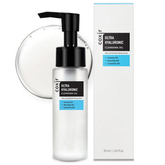 Coxir Ultra Hyaluronic Cleansing Oil bottle travel size for gentle makeup removal and hydration