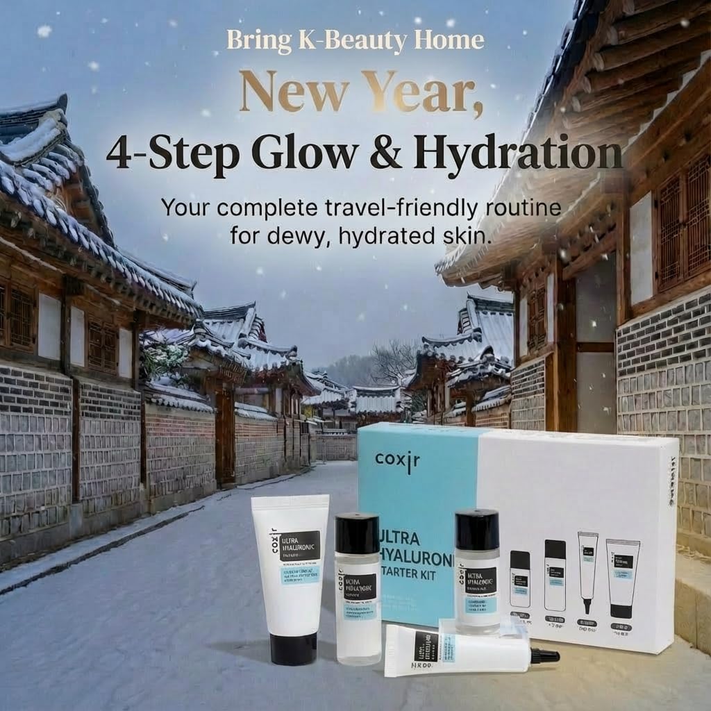 Coxir Ultra Hyaluronic toner balances skin for refreshed, hydrated texture.