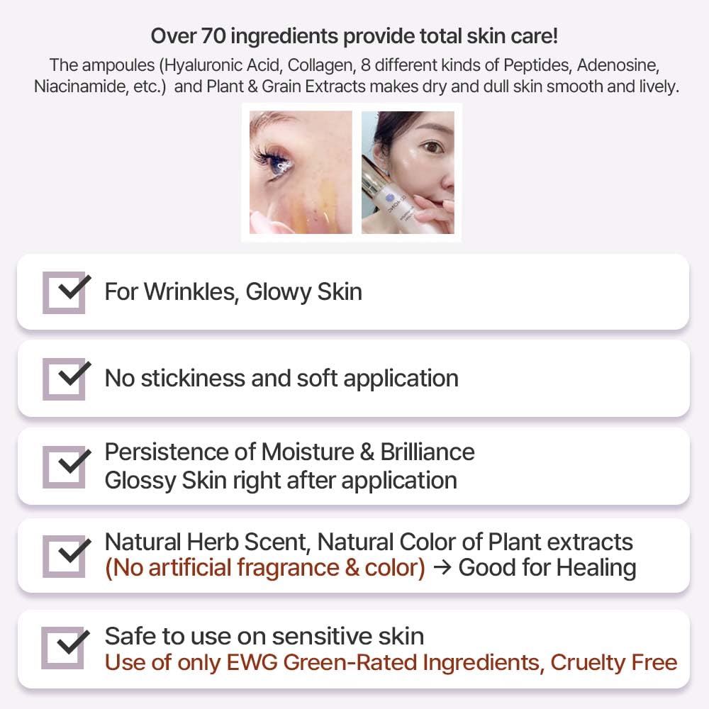 CQMONG Ampoule Serum delivers long-lasting moisture for radiant skin.