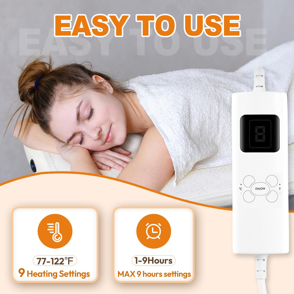 Crablux heating pad digital control panel close-up for precise temperature settings.