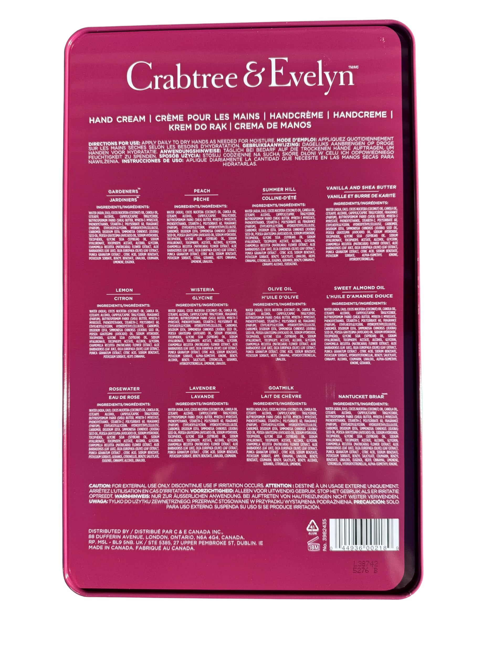Crabtree & Evelyn fragrances in assorted hand tubes for daily pampering.