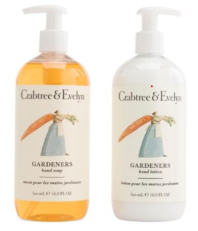 Crabtree and Evelyn Gardeners Hand Lotion tube for lasting moisture after gardening.