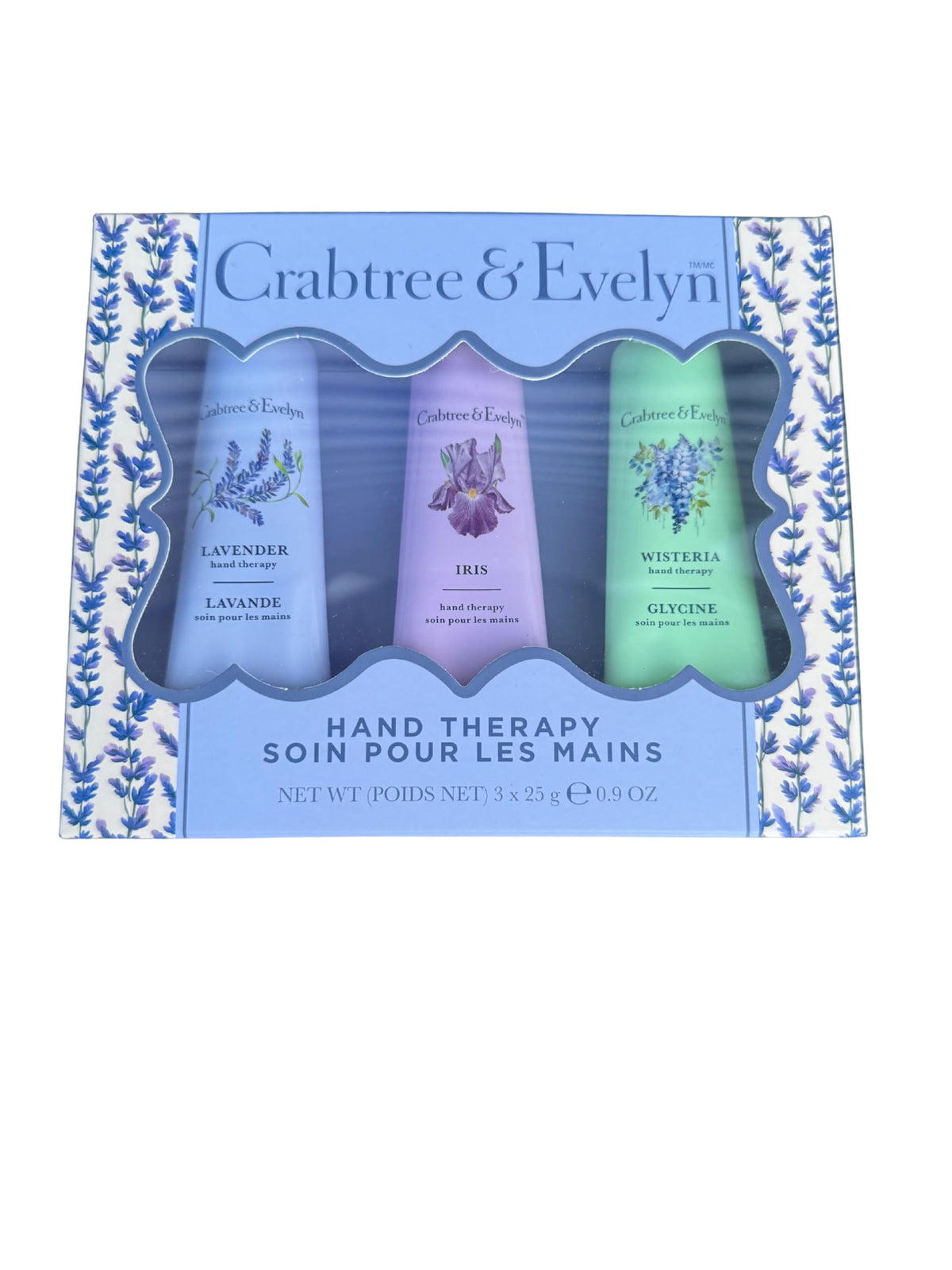 Crabtree & Evelyn Lavender Hand Therapy bottle delivers quick hydration and delicate fragrance.