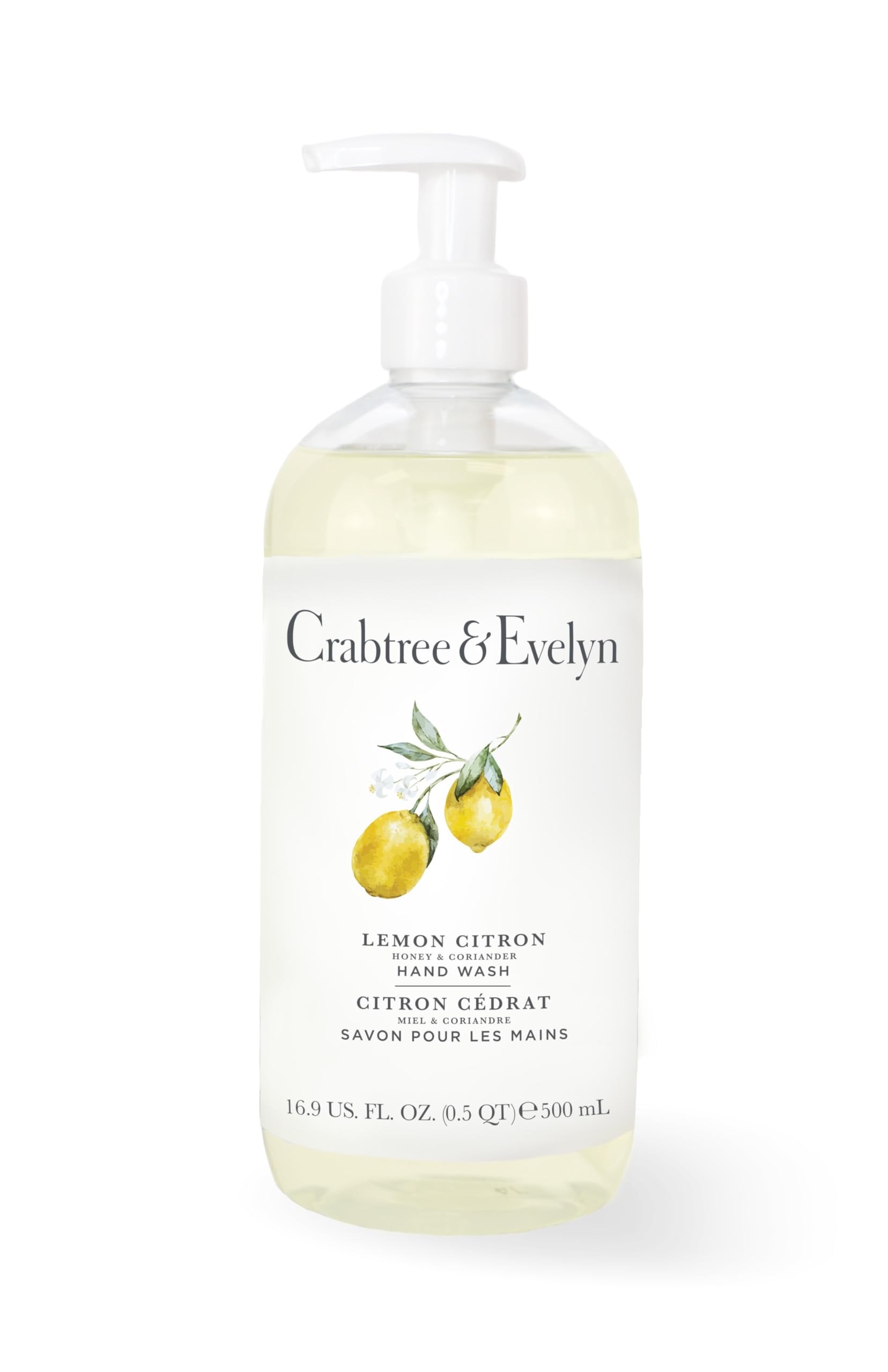 Crabtree and Evelyn Lemon Citron Hand Wash bottle with refreshing citrus scent and gentle cleansing.