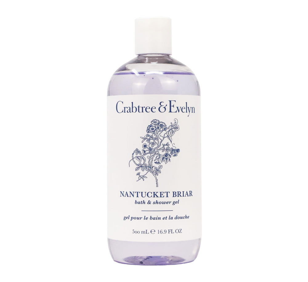 Crabtree & Evelyn Nantucket Briar bath and shower gel bottle with luxurious floral scent and moisturizing lather.