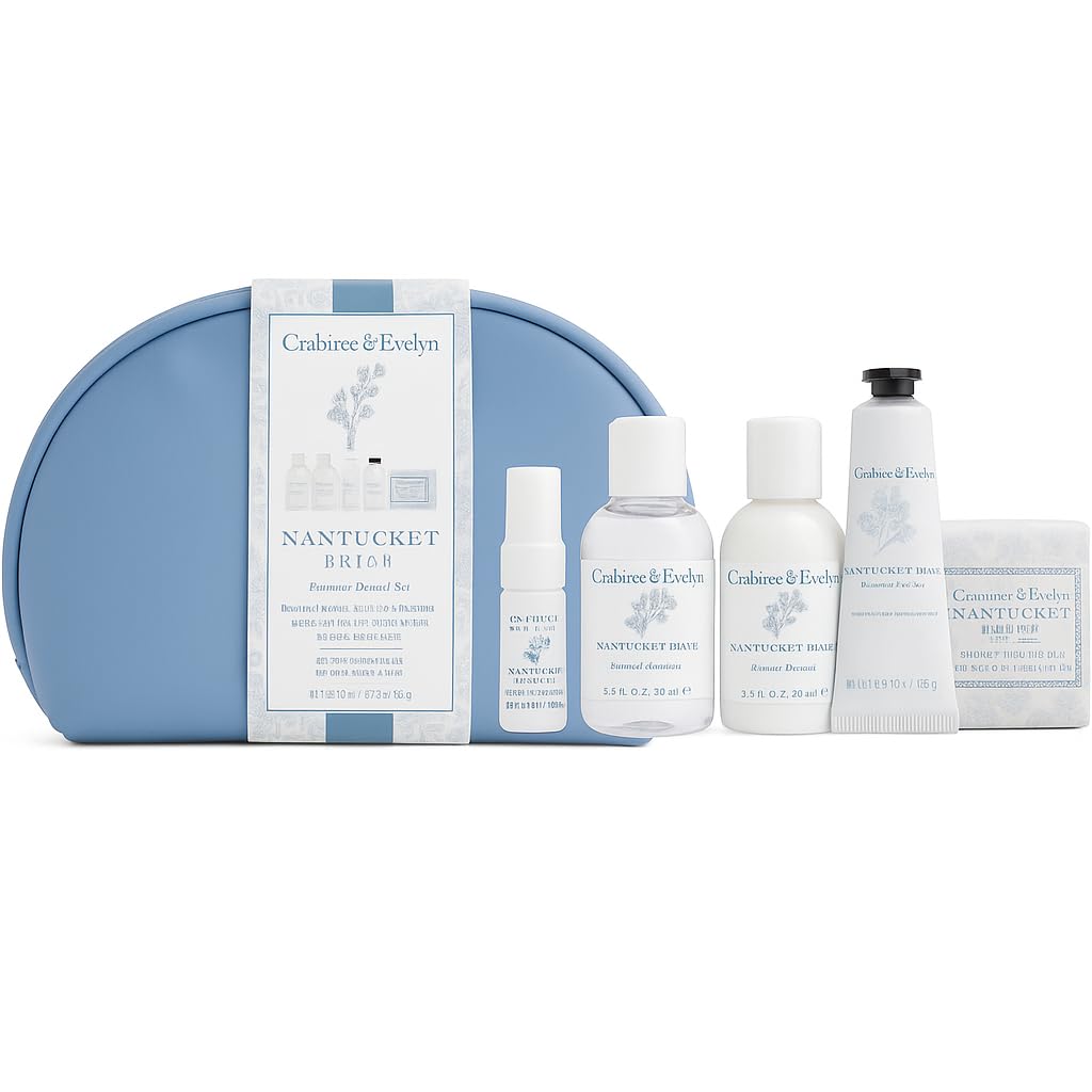 Crabtree & Evelyn Nantucket Briar soap and cosmetic bag for travel-ready routine