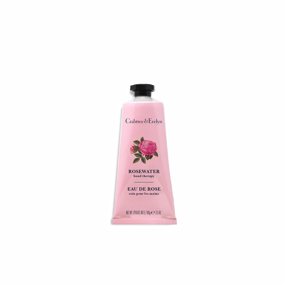 Crabtree & Evelyn Rosewater Hand Therapy Cream jar close-up for soft, hydrated hands.