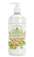 Crabtree & Evelyn Sweet Almond Oil body lotion tube ready for daily hydration.