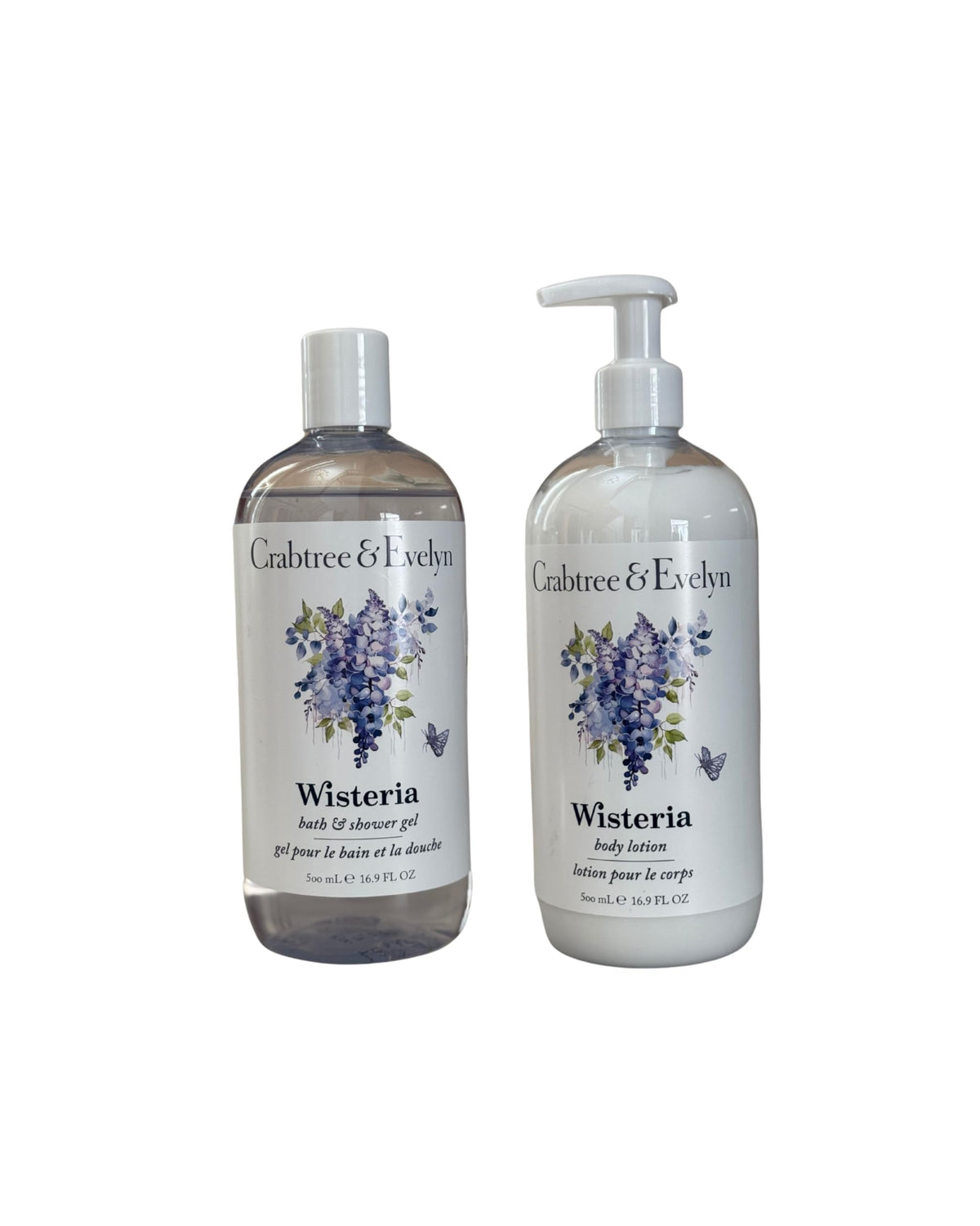 Crabtree & Evelyn Wisteria bath set packaging ideal for gifting.
