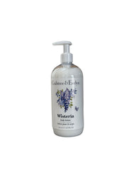Crabtree & Evelyn Wisteria body lotion visual provides lightweight hydration.
