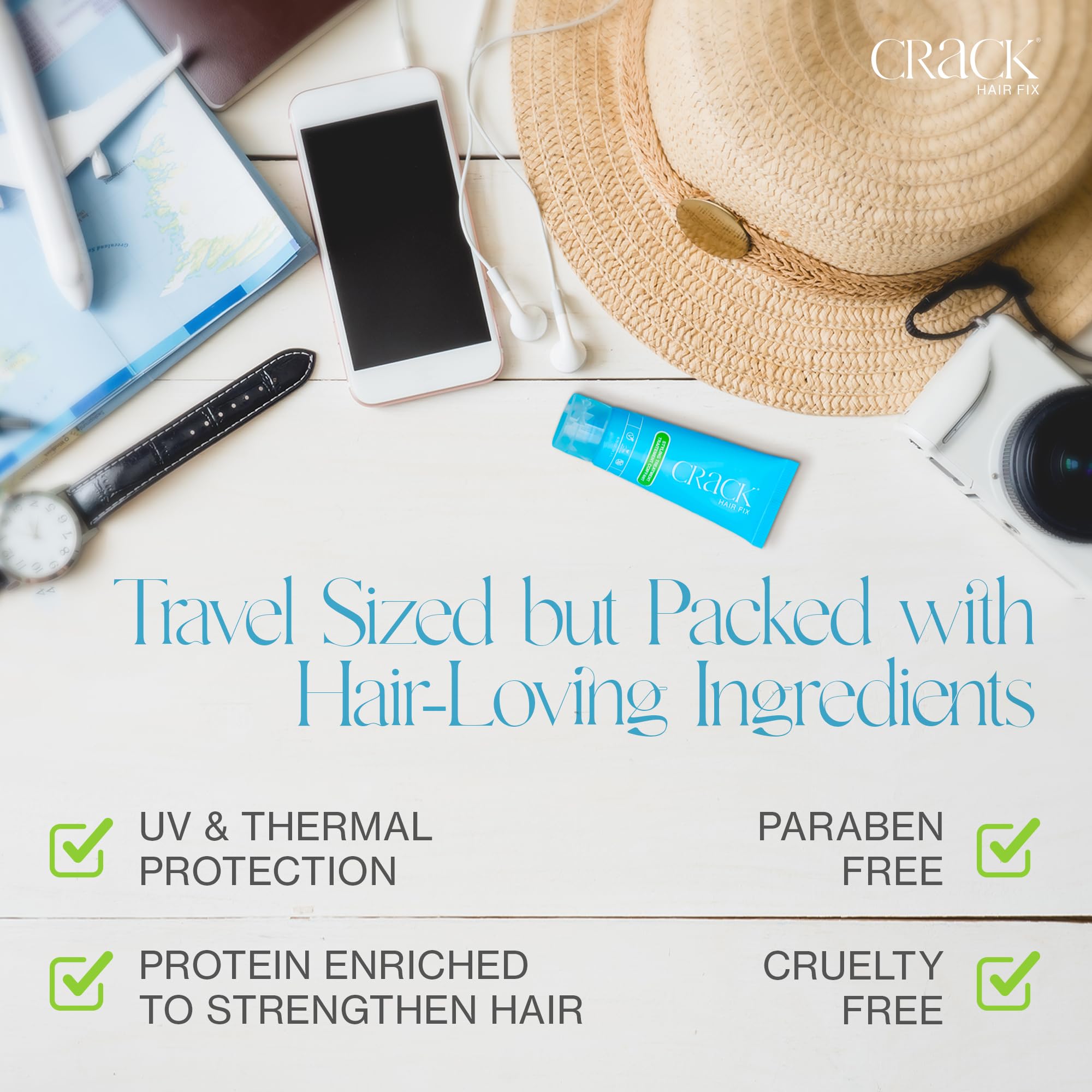 Crack Hair Fix application on damp hair for quick shine.